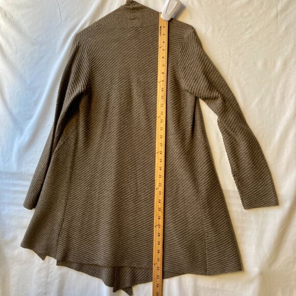 Eileen Fisher Italian Wool Womens Tan PS Sweater Lagenlook Duster Open Cardigan - Picture 15 of 16